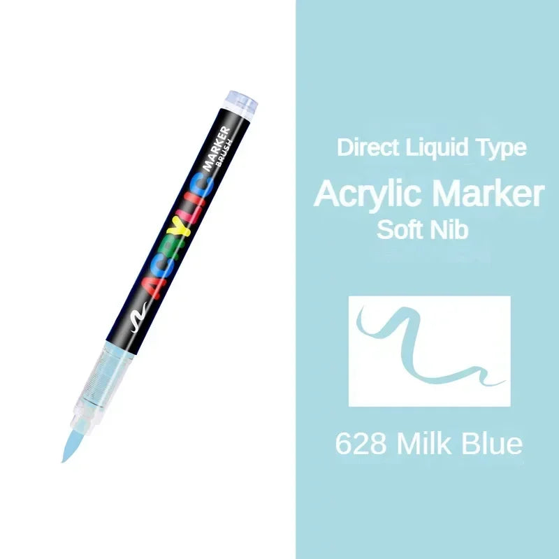Buy The Best By Artsulli - Art is Long Life Short - GUANGNA 16 Colors Direct-liquid Acrylic Paint Pens Brush Marker Pen for Rock Painting
