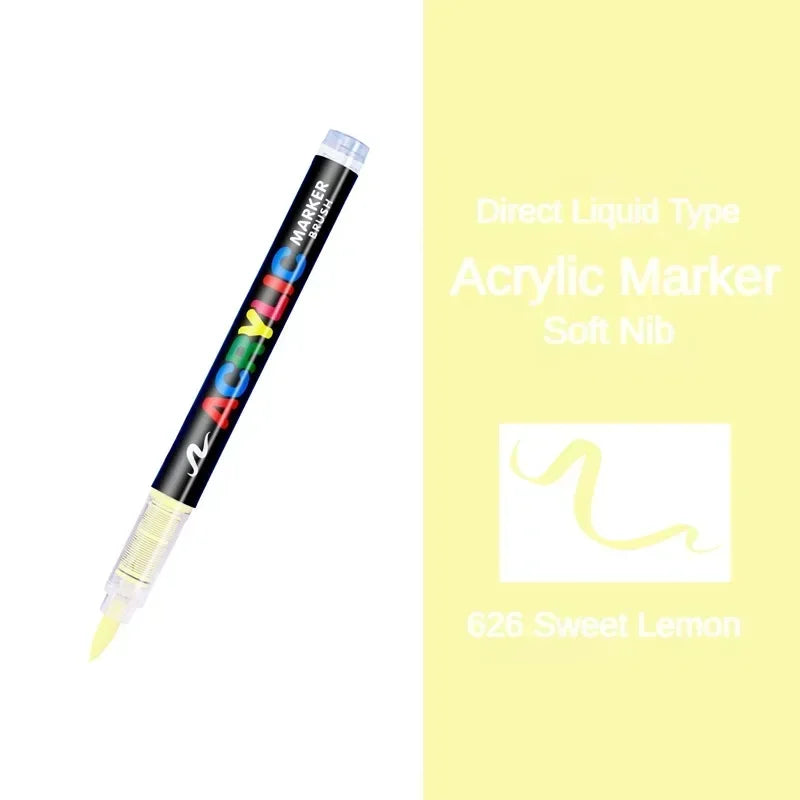 Buy The Best By Artsulli - Art is Long Life Short - GUANGNA 16 Colors Direct-liquid Acrylic Paint Pens Brush Marker Pen for Rock Painting