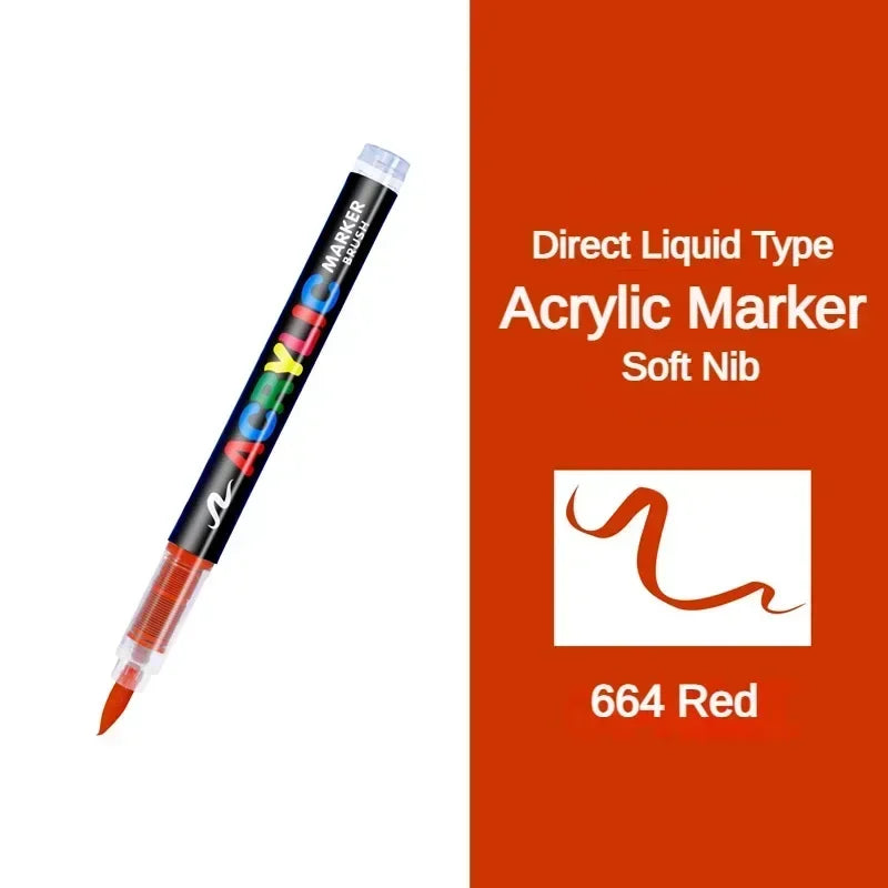 Buy The Best By Artsulli - Art is Long Life Short - GUANGNA 16 Colors Direct-liquid Acrylic Paint Pens Brush Marker Pen for Rock Painting