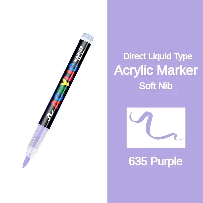 Buy The Best By Artsulli - Art is Long Life Short - GUANGNA 16 Colors Direct-liquid Acrylic Paint Pens Brush Marker Pen for Rock Painting