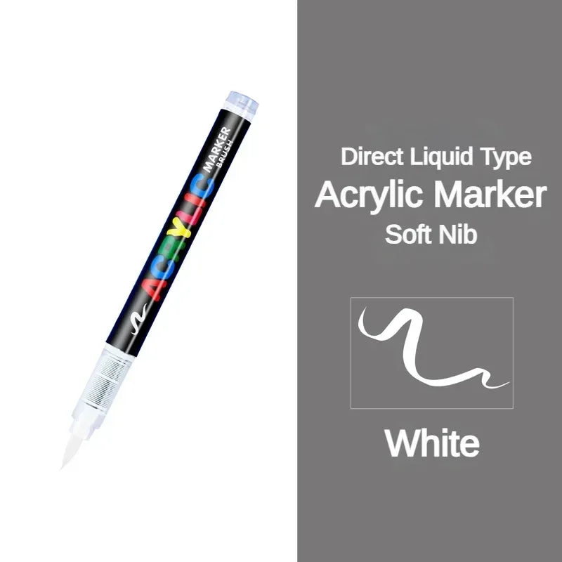 Buy The Best By Artsulli - Art is Long Life Short - GUANGNA 16 Colors Direct-liquid Acrylic Paint Pens Brush Marker Pen for Rock Painting