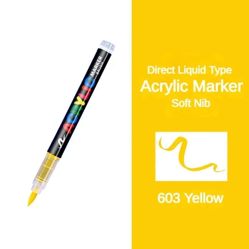 Buy The Best By Artsulli - Art is Long Life Short - GUANGNA 16 Colors Direct-liquid Acrylic Paint Pens Brush Marker Pen for Rock Painting
