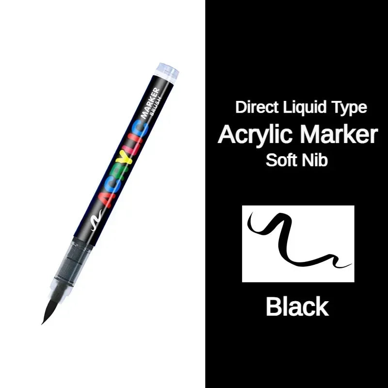 Buy The Best By Artsulli - Art is Long Life Short - GUANGNA 16 Colors Direct-liquid Acrylic Paint Pens Brush Marker Pen for Rock Painting