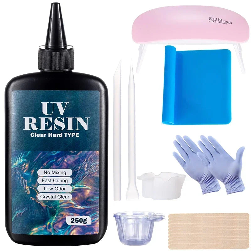 Buy The Best By Artsulli - Art is Long Life Short - Hard UV Resin Glue Kit Fast Curing Epoxy with Mixing Tools for Starter Supplies Craft