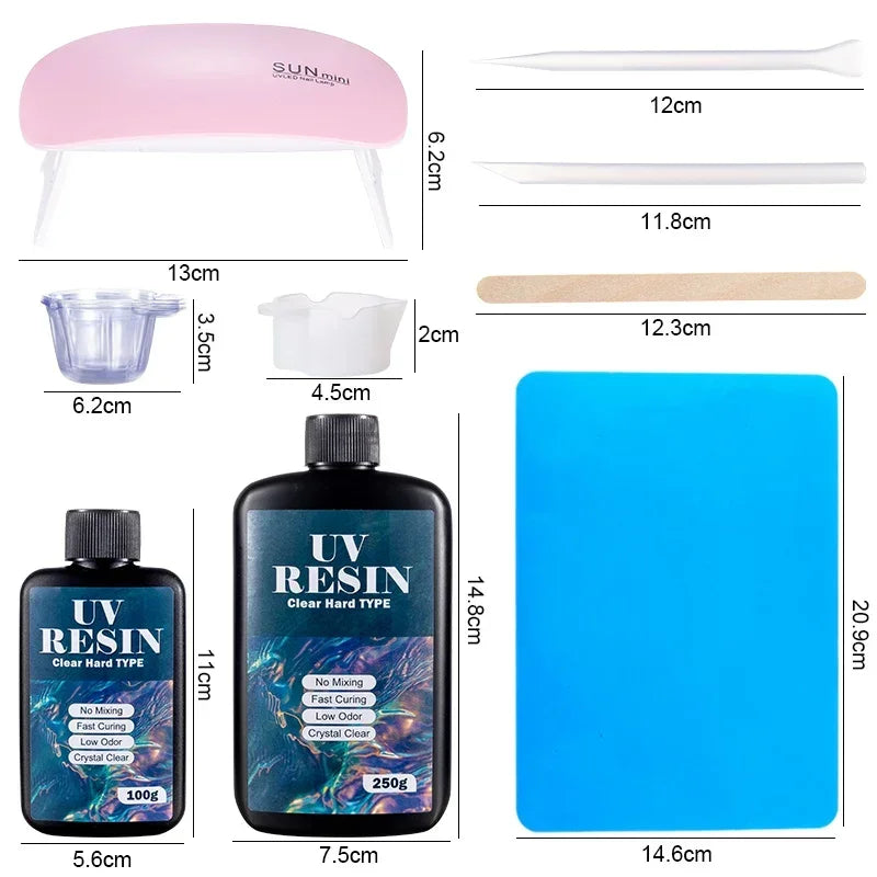 Buy The Best By Artsulli - Art is Long Life Short - Hard UV Resin Glue Kit Fast Curing Epoxy with Mixing Tools for Starter Supplies Craft