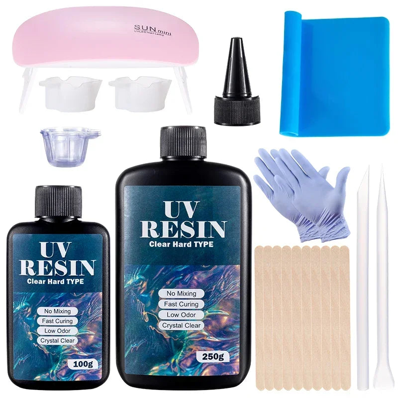 Buy The Best By Artsulli - Art is Long Life Short - Hard UV Resin Glue Kit Fast Curing Epoxy with Mixing Tools for Starter Supplies Craft