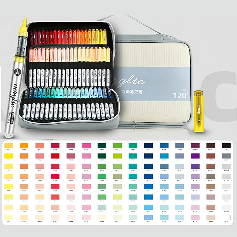Buy The Best By Artsulli - Art is Long Life Short - High Coverage Acrylic Paint Markers Brush Tip Pens Set for DIY Crafts & Supplies