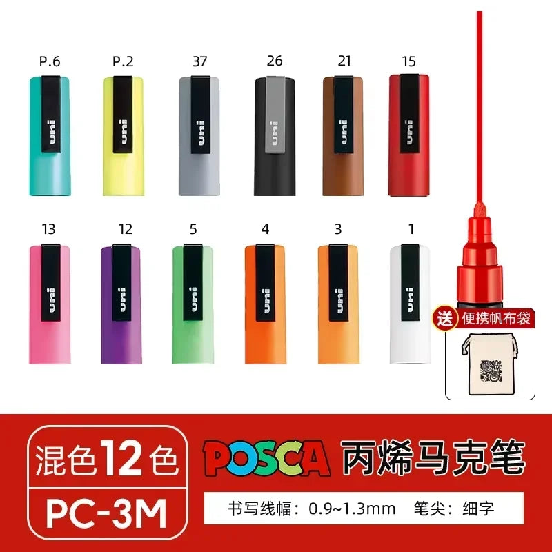 Buy The Best By Artsulli - Art is Long Life Short - Japan Uni POSCA Marker Pen Set Acrylic Graffiti Drawing Permanent Waterproof Children’s