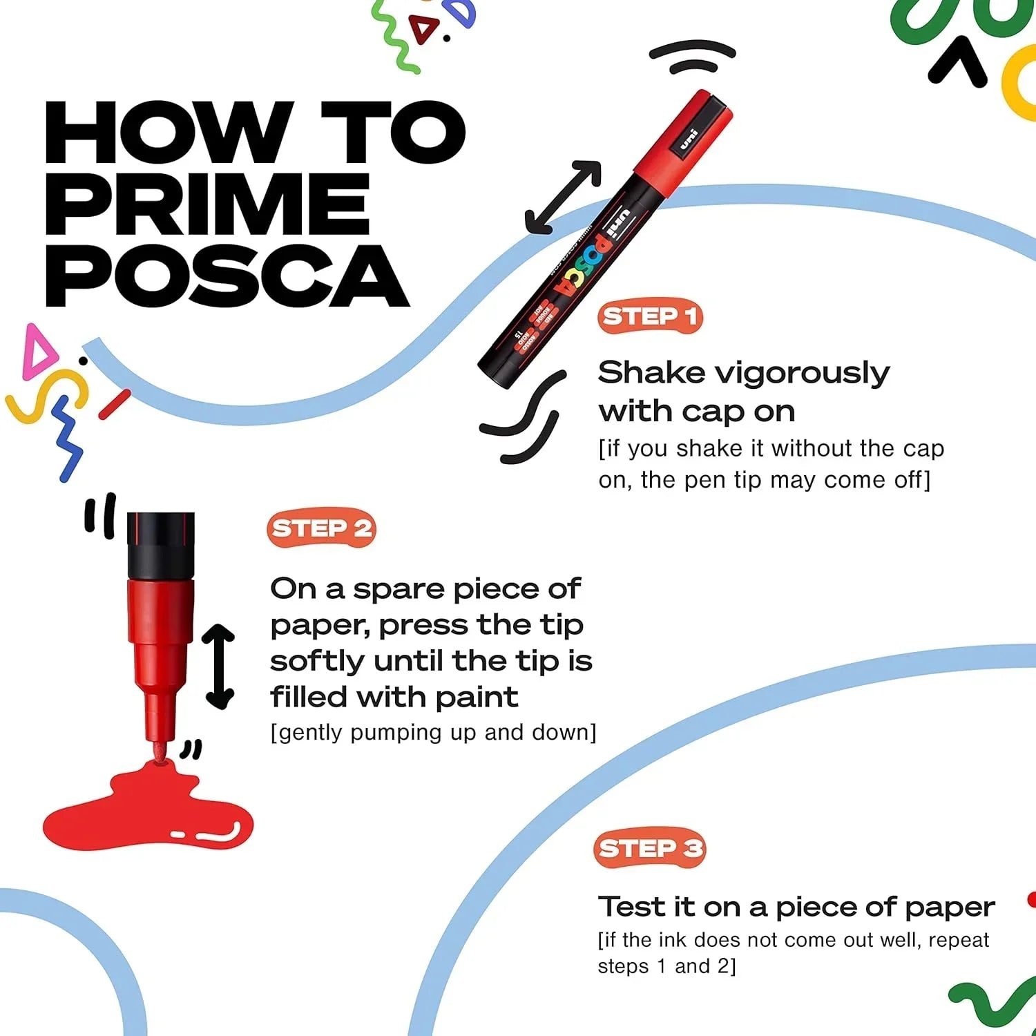 Buy The Best By Artsulli - Art is Long Life Short - Japan Uni POSCA Marker Pen Set Acrylic Graffiti Drawing Permanent Waterproof Children’s