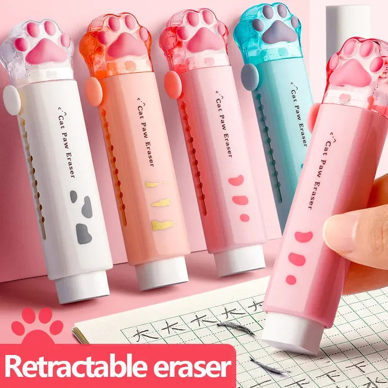 Buy The Best By Artsulli - Art is Long Life Short - Kawaii Retractable Eraser Cute Cat Korean Stationery Rubber Drawing Erasers Children’s