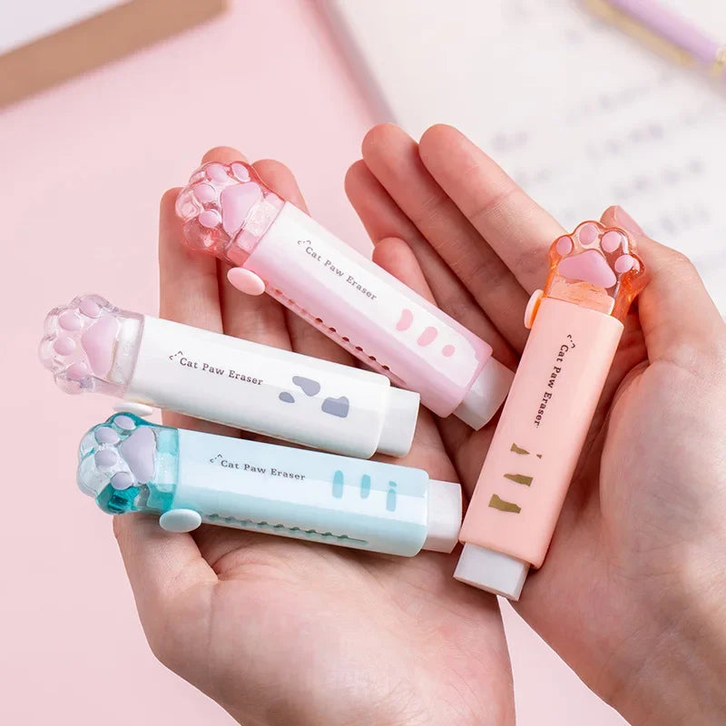 Buy The Best By Artsulli - Art is Long Life Short - Kawaii Retractable Eraser Cute Cat Korean Stationery Rubber Drawing Erasers Children’s