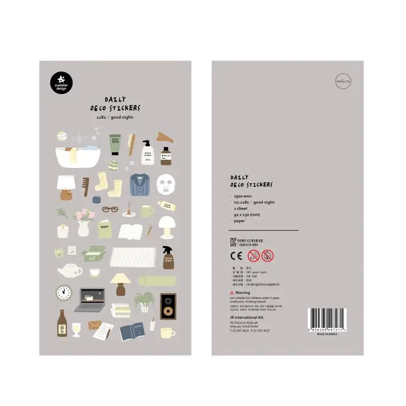 Buy The Best By Artsulli - Art is Long Life Short - Korean Import Original Suatelier Good Night Paper Stickers Scrapbooking Diy Journal