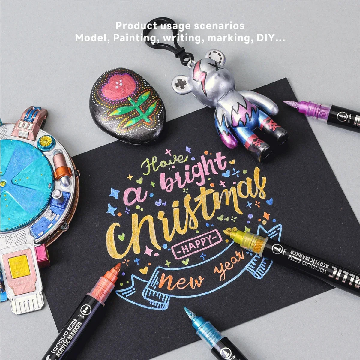 Buy The Best By Artsulli - Art is Long Life Short - LanGuo 12/24/48Color Dual Tip Acrylic Paint Marker Set Professional Artist Drawing Pens