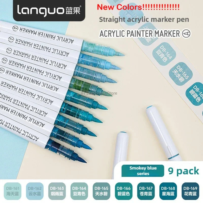 Buy The Best By Artsulli - Art is Long Life Short - LANGUO 240/9 Colors Acrylic Color Markers Direct Liquid Paint Marker Pen DIY Drawing