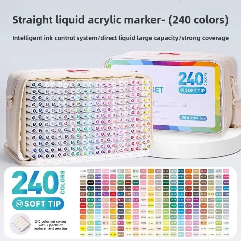 Buy The Best By Artsulli - Art is Long Life Short - LANGUO 240/9 Colors Acrylic Color Markers Direct Liquid Paint Marker Pen DIY Drawing