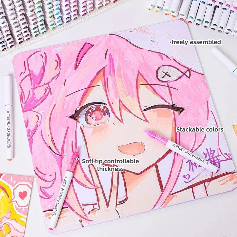 Buy The Best By Artsulli - Art is Long Life Short - LANGUO 240/9 Colors Acrylic Color Markers Direct Liquid Paint Marker Pen DIY Drawing