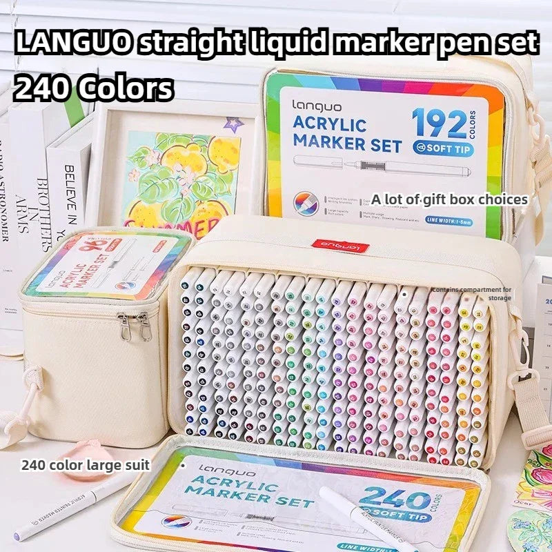 Buy The Best By Artsulli - Art is Long Life Short - LANGUO 240/9 Colors Acrylic Color Markers Direct Liquid Paint Marker Pen DIY Drawing