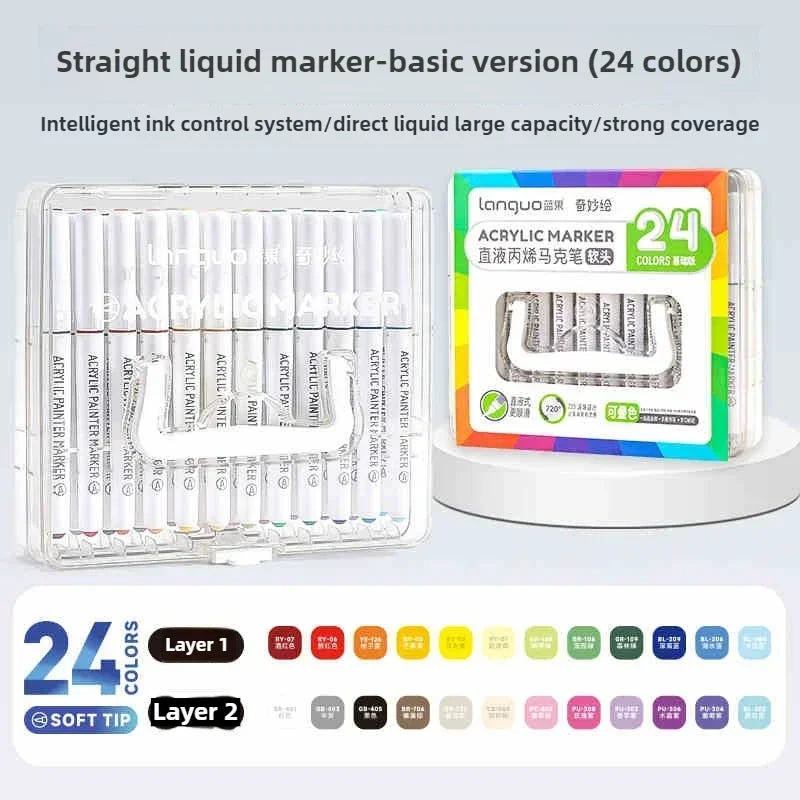 Buy The Best By Artsulli - Art is Long Life Short - LANGUO 240/9 Colors Acrylic Color Markers Direct Liquid Paint Marker Pen DIY Drawing