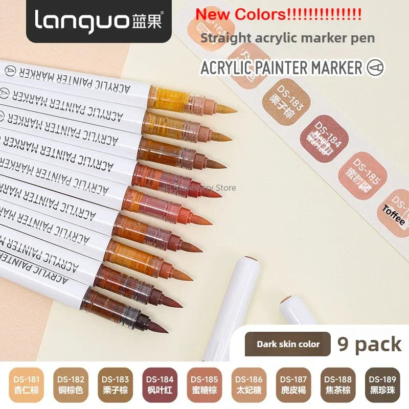 Buy The Best By Artsulli - Art is Long Life Short - LANGUO 240/9 Colors Acrylic Color Markers Direct Liquid Paint Marker Pen DIY Drawing