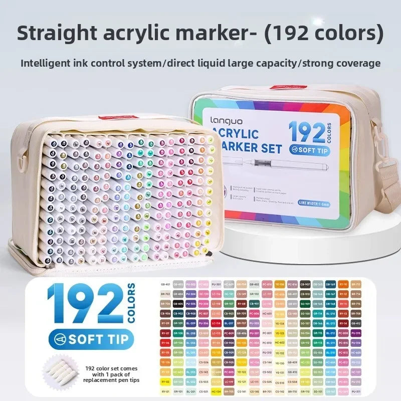 Buy The Best By Artsulli - Art is Long Life Short - LANGUO 240/9 Colors Direct Liquid Acrylic Marker Soft Brush Paint Pen For Manga