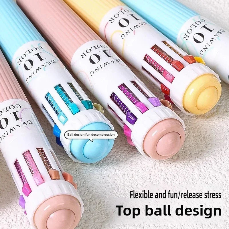 Buy The Best By Artsulli - Art is Long Life Short - LANGUO 28/30 Colors Ballpoint Pen 0.8mm Cartoon Soft Grip Press for Drawing Multicolor