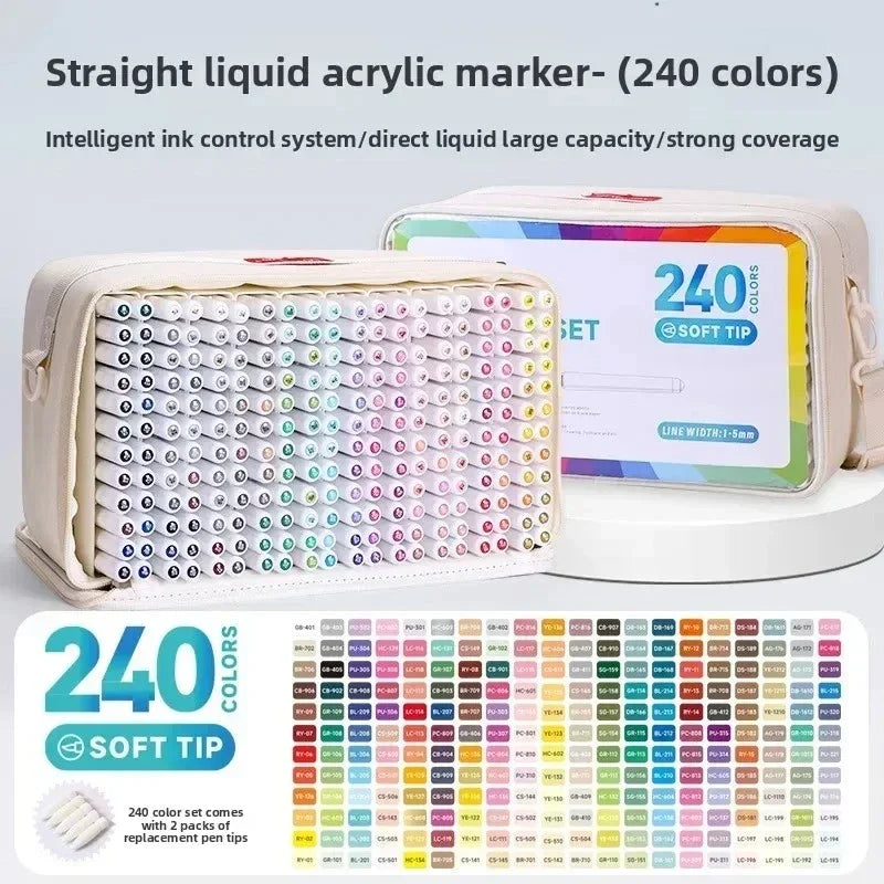 Buy The Best By Artsulli - Art is Long Life Short - LANGUO 288/9 Colors Direct Liquid Acrylic Markers Brush Marker Pen for Painting Stone