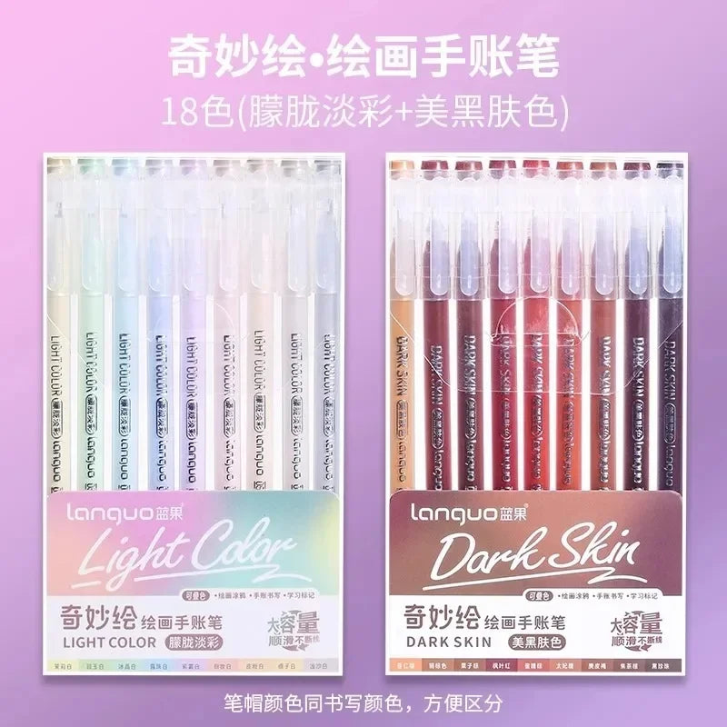 Buy The Best By Artsulli - Art is Long Life Short - LANGUO 288/9 Colors Direct Liquid Acrylic Markers Brush Marker Pen for Painting Stone