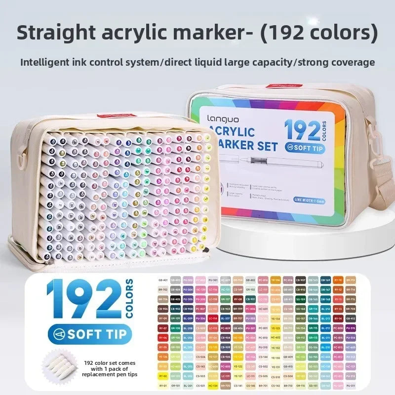 Buy The Best By Artsulli - Art is Long Life Short - LANGUO 288/9 Colors Direct Liquid Acrylic Markers Brush Marker Pen for Painting Stone
