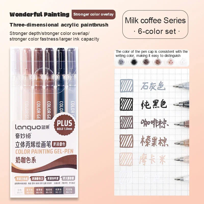 Buy The Best By Artsulli - Art is Long Life Short - Languo 3D Acrylic Gel Pen Large Capacity 1.0mm Painting Drawing Markers Writing Student