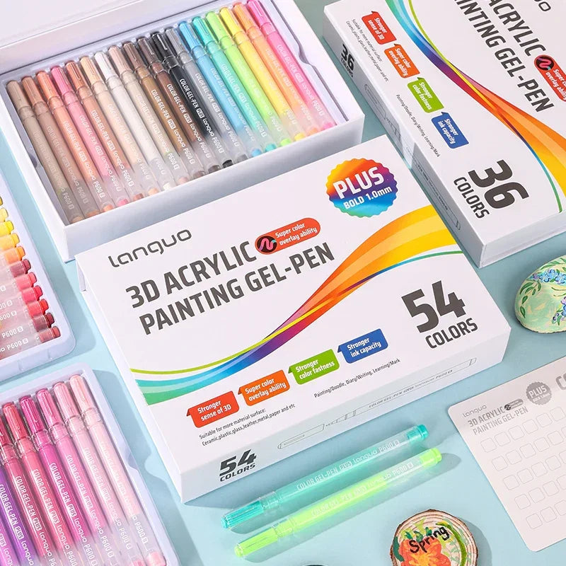 Buy The Best By Artsulli - Art is Long Life Short - Languo 3D Acrylic Gel Pen Large Capacity 1.0mm Painting Drawing Markers Writing Student