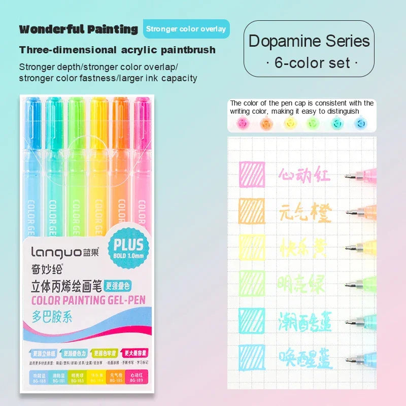 Buy The Best By Artsulli - Art is Long Life Short - Languo 3D Acrylic Gel Pen Large Capacity 1.0mm Painting Drawing Markers Writing Student