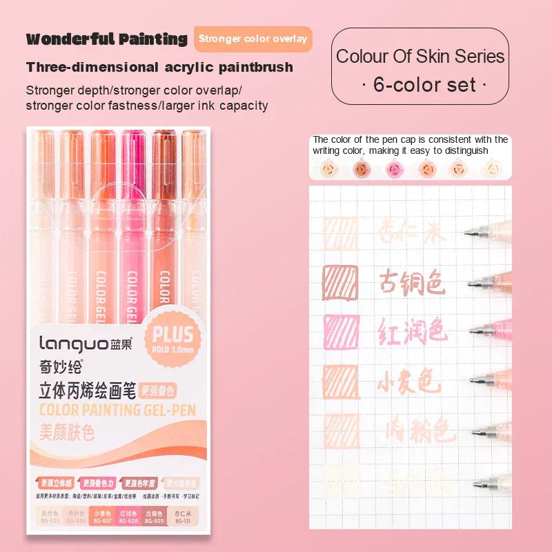 Buy The Best By Artsulli - Art is Long Life Short - Languo 3D Acrylic Gel Pen Large Capacity 1.0mm Painting Drawing Markers Writing Student