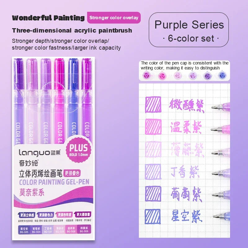Buy The Best By Artsulli - Art is Long Life Short - Languo 3D Acrylic Gel Pen Large Capacity 1.0mm Painting Drawing Markers Writing Student