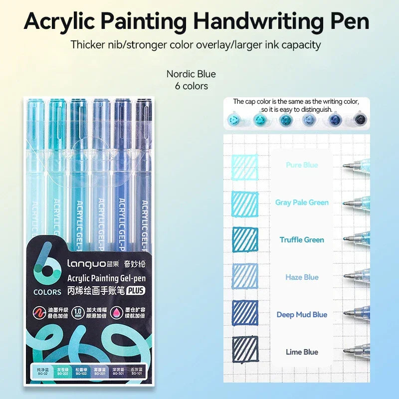 Buy The Best By Artsulli - Art is Long Life Short - Languo 90 Colors Painting Acrylic Gel Pens Large Capacity Ink Pen for Drawing Diary Diy