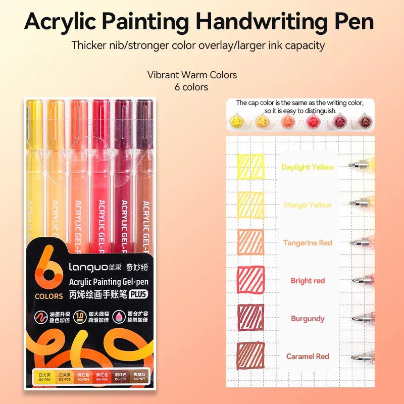 Buy The Best By Artsulli - Art is Long Life Short - Languo 90 Colors Painting Acrylic Gel Pens Large Capacity Ink Pen for Drawing Diary Diy