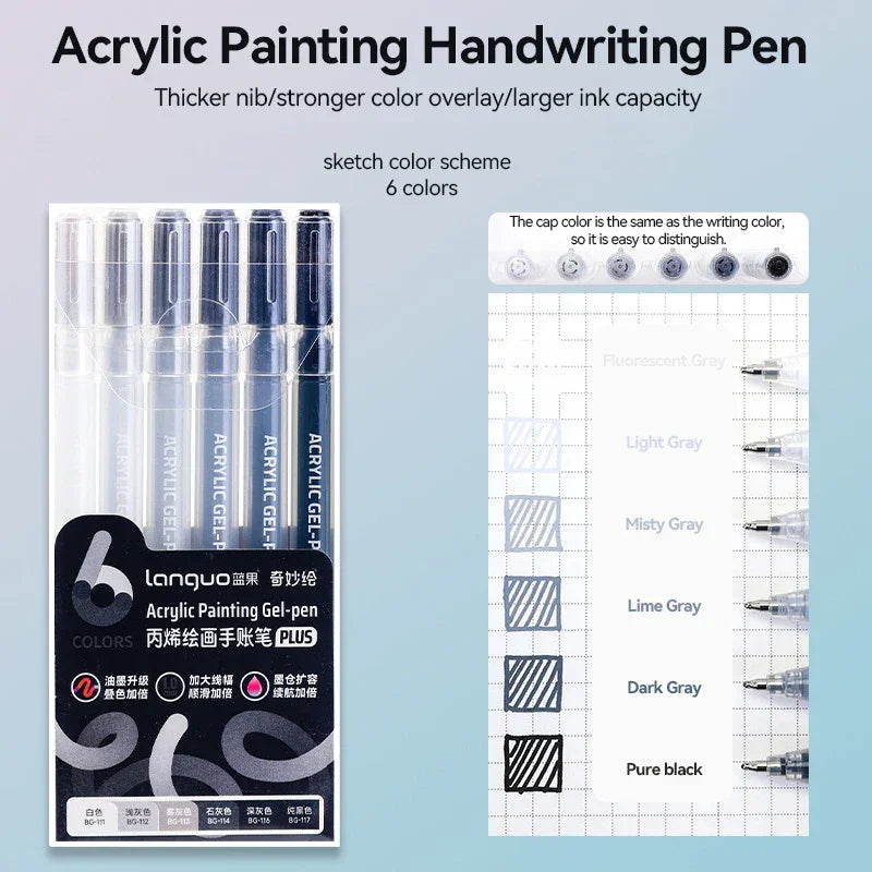 Buy The Best By Artsulli - Art is Long Life Short - Languo 90 Colors Painting Acrylic Gel Pens Large Capacity Ink Pen for Drawing Diary Diy
