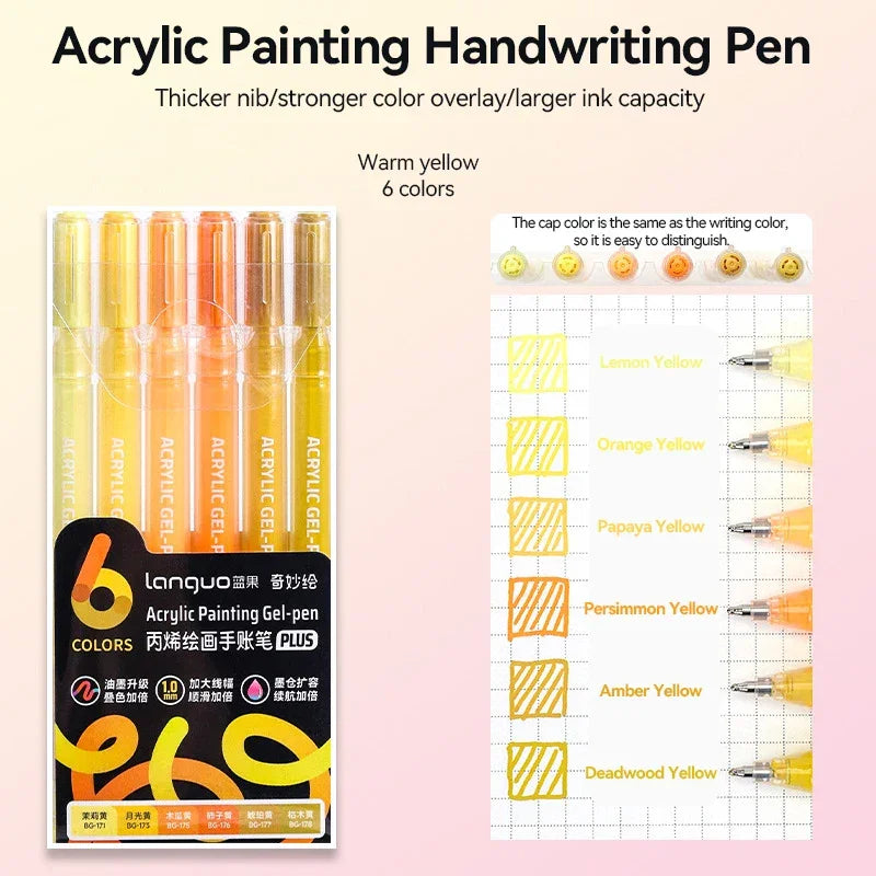 Buy The Best By Artsulli - Art is Long Life Short - Languo 90 Colors Painting Acrylic Gel Pens Large Capacity Ink Pen for Drawing Diary Diy