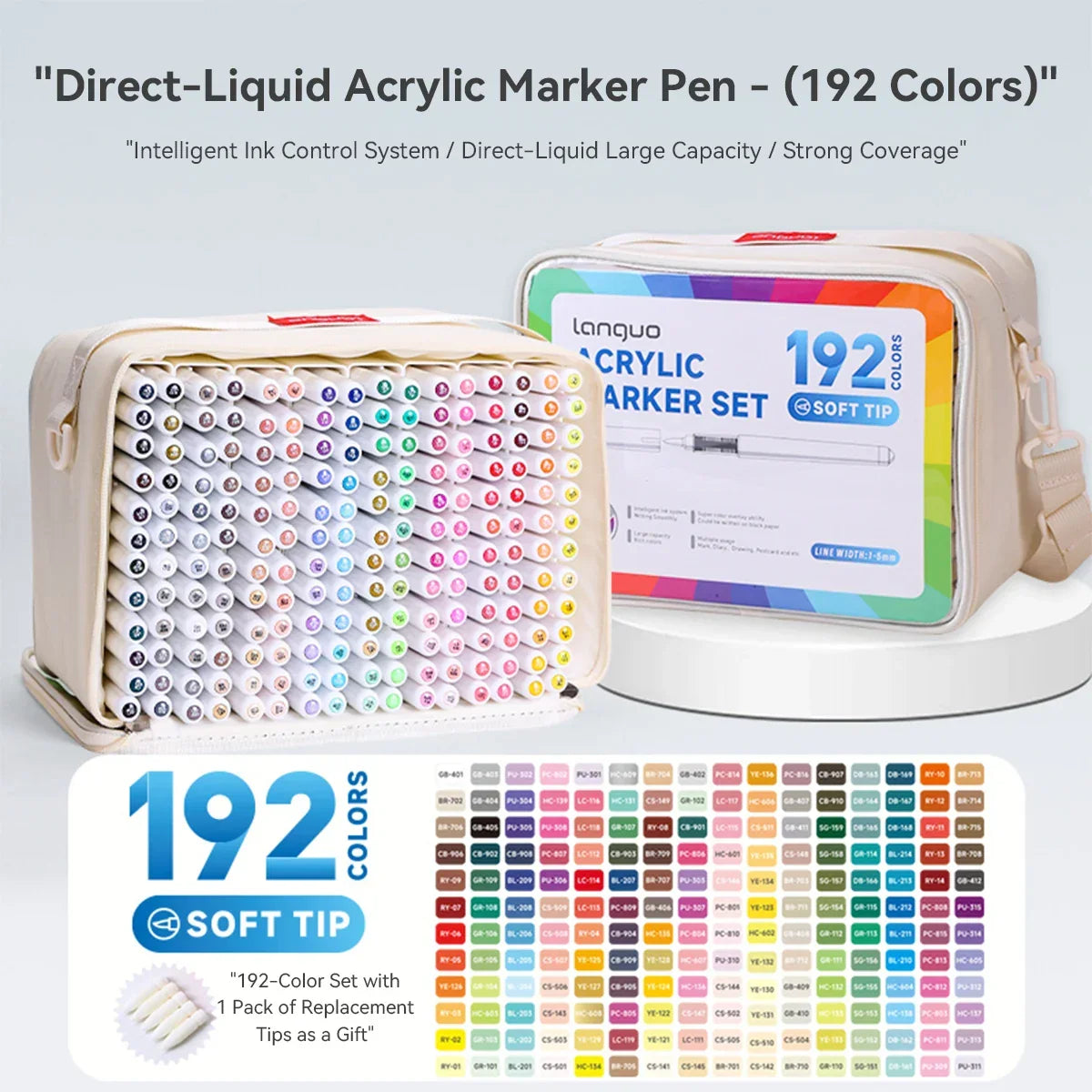 Buy The Best By Artsulli - Art is Long Life Short - LANGUO 96-288 Colors Direct Liquid Acrylic Paint Pens Brush Marker Pen for Painting
