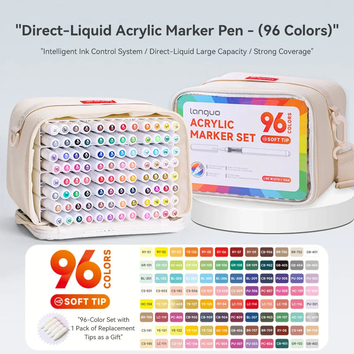 Buy The Best By Artsulli - Art is Long Life Short - LANGUO 96-288 Colors Direct Liquid Acrylic Paint Pens Brush Marker Pen for Painting