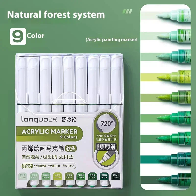 Buy The Best By Artsulli - Art is Long Life Short - Languo Acrylic Markers Set Can Be Stacking Color Intelligent Control Ink Pens Supplies