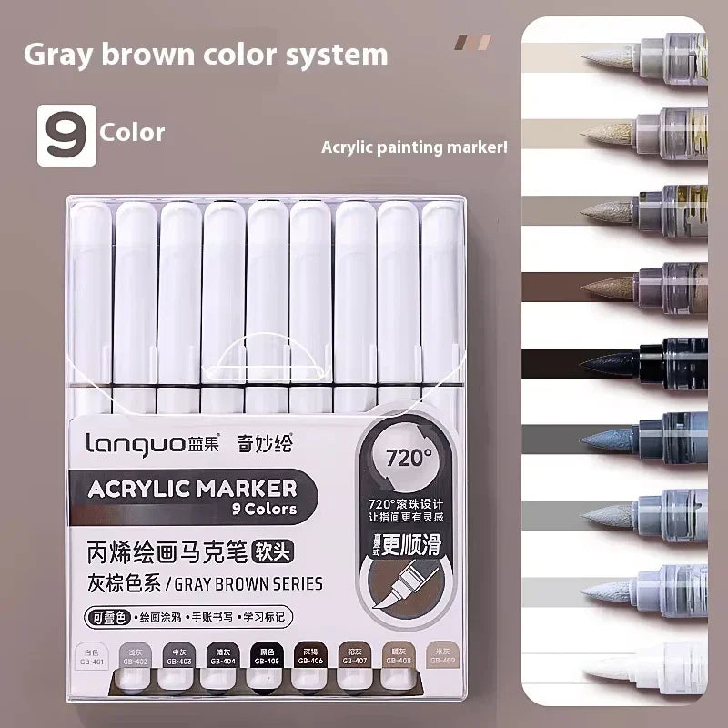 Buy The Best By Artsulli - Art is Long Life Short - Languo Acrylic Markers Set Can Be Stacking Color Intelligent Control Ink Pens Supplies