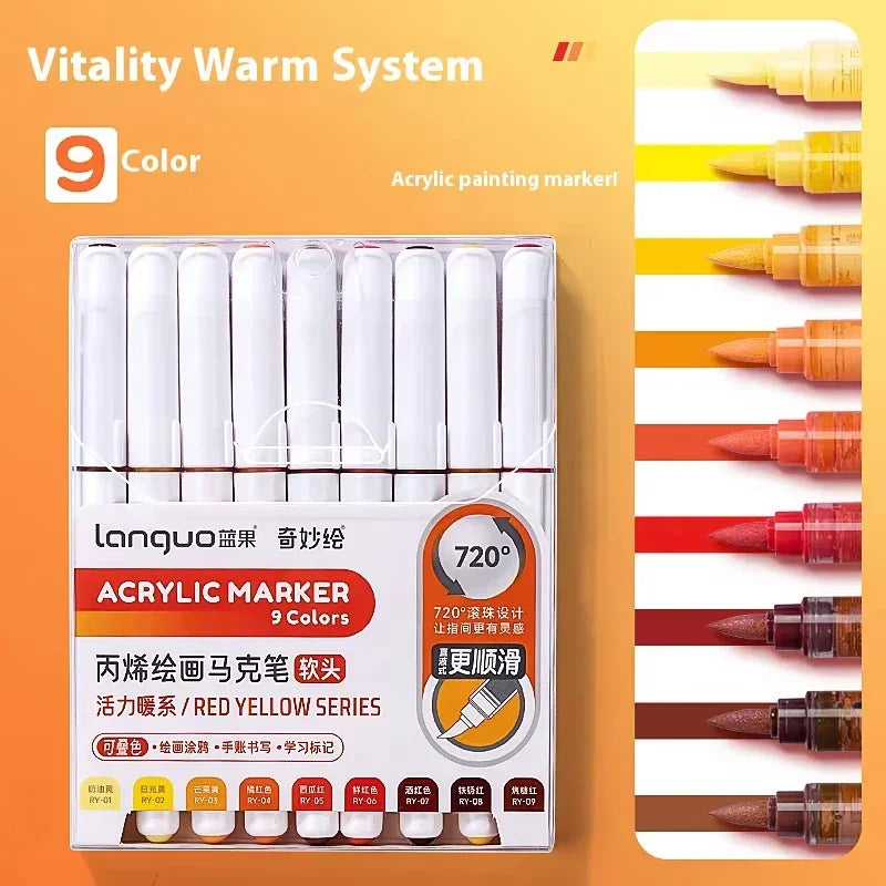 Buy The Best By Artsulli - Art is Long Life Short - Languo Acrylic Markers Set Can Be Stacking Color Intelligent Control Ink Pens Supplies