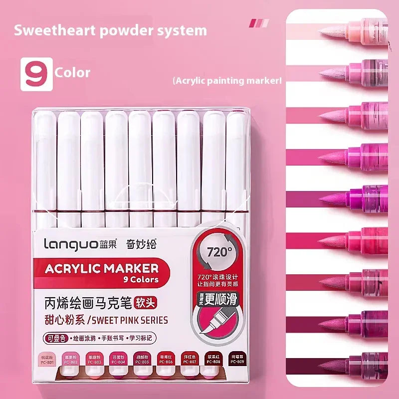 Buy The Best By Artsulli - Art is Long Life Short - Languo Acrylic Markers Set Can Be Stacking Color Intelligent Control Ink Pens Supplies