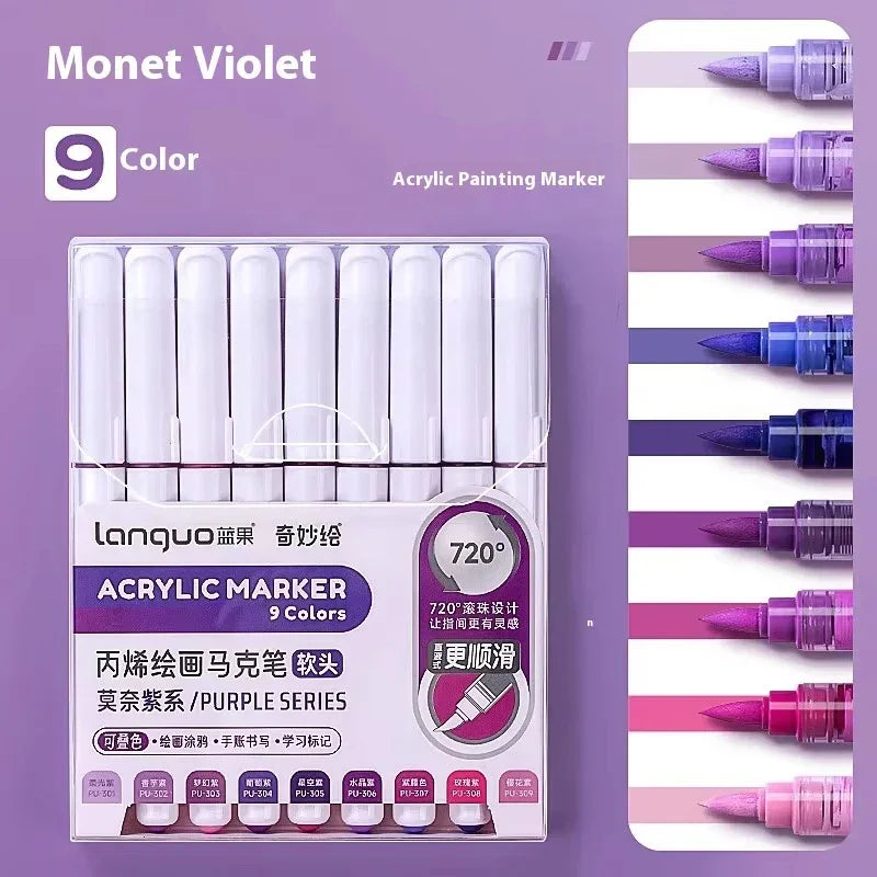 Buy The Best By Artsulli - Art is Long Life Short - Languo Acrylic Markers Set Can Be Stacking Color Intelligent Control Ink Pens Supplies