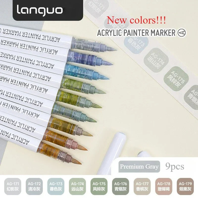 Buy The Best By Artsulli - Art is Long Life Short - Languo Acrylic Markers Set Can Be Stacking Color Intelligent Control Ink Pens Supplies