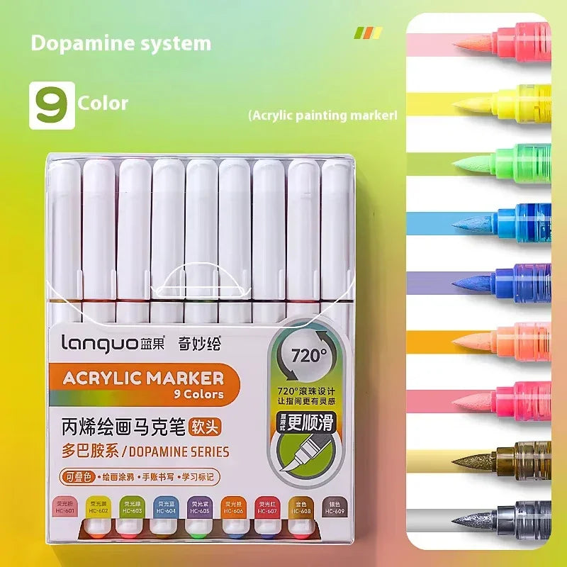 Buy The Best By Artsulli - Art is Long Life Short - Languo Acrylic Markers Set Can Be Stacking Color Intelligent Control Ink Pens Supplies