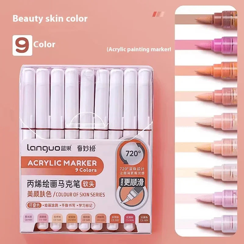 Buy The Best By Artsulli - Art is Long Life Short - Languo Acrylic Markers Set Can Be Stacking Color Intelligent Control Ink Pens Supplies