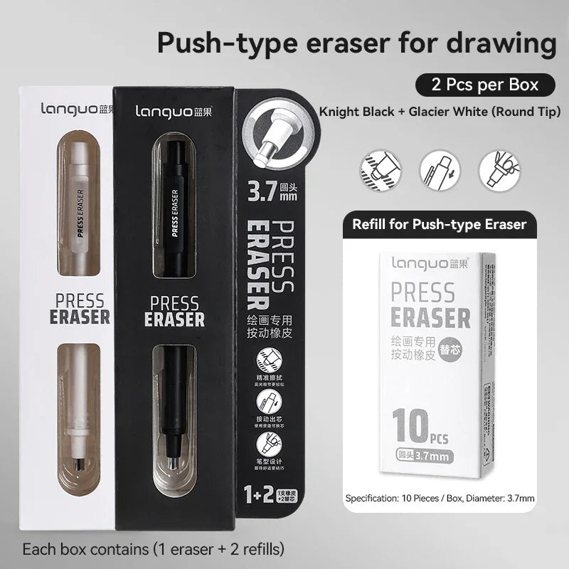 Buy The Best By Artsulli - Art is Long Life Short - Languo Eraser Retractable Automatic Pencil Rubber High Precision Correction Highlight