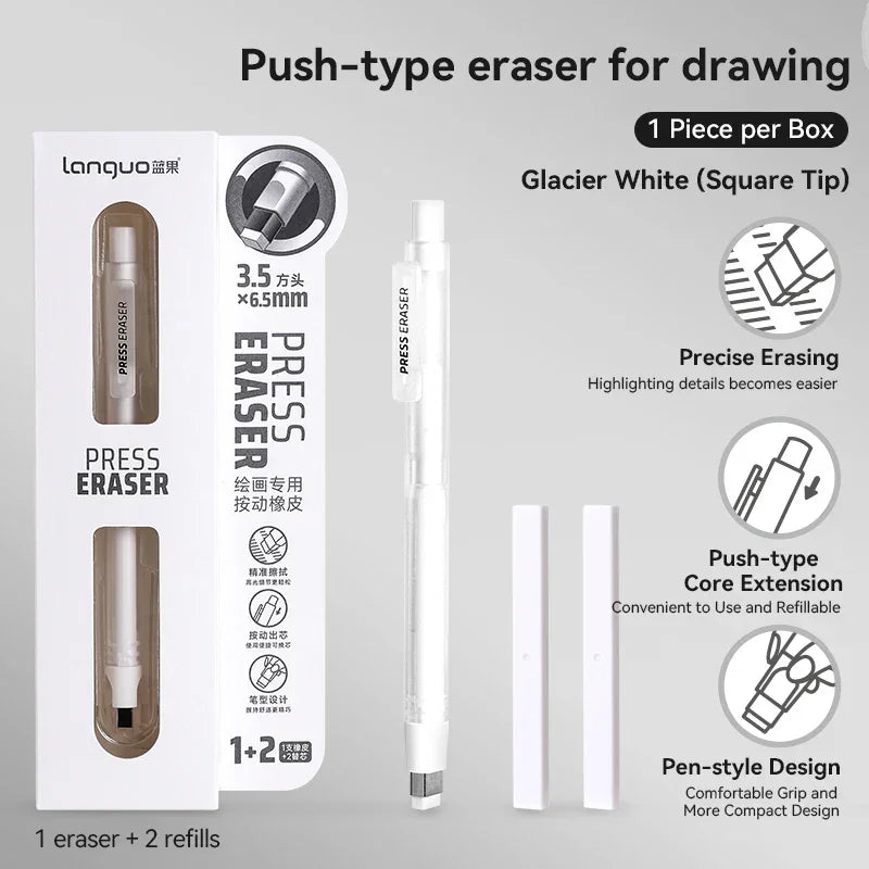 Buy The Best By Artsulli - Art is Long Life Short - Languo Eraser Retractable Automatic Pencil Rubber High Precision Correction Highlight