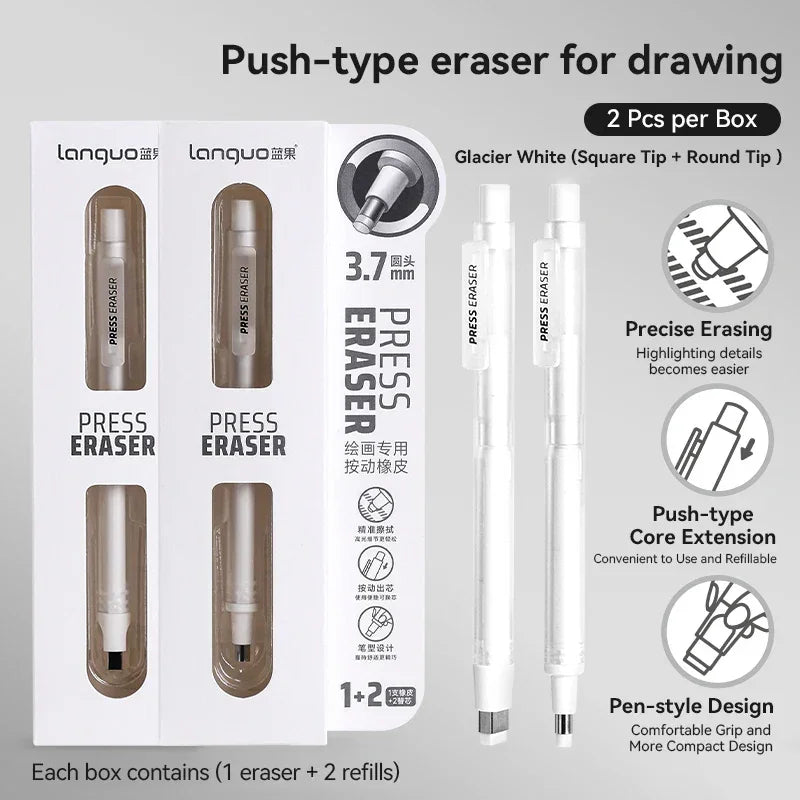 Buy The Best By Artsulli - Art is Long Life Short - Languo Eraser Retractable Automatic Pencil Rubber High Precision Correction Highlight